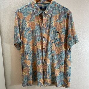 Havana Jim Tropical Hawaiian Floral Pattern Men’s Shirt Size XL